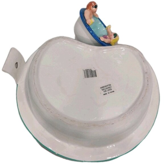 1995 Vtg Lotus Chip And Dip Swimming Pool Party And Hot Tub / Floaty Ceramic Set - Picture 2 of 16